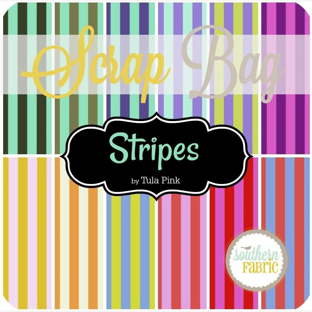 Stripes scrap bag by Tula Pink DIY quilt fabric